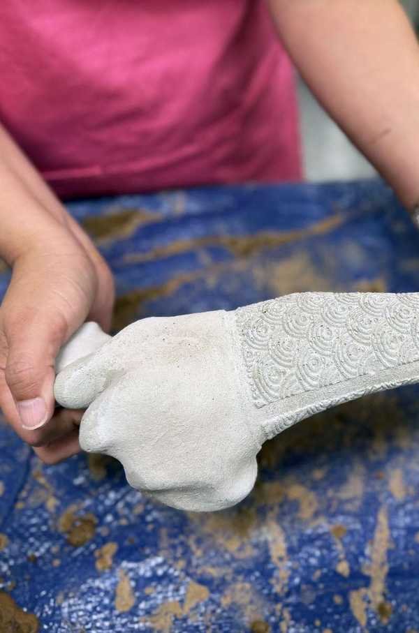 Sculpted bison bone form ready for hand-incised cultural design work